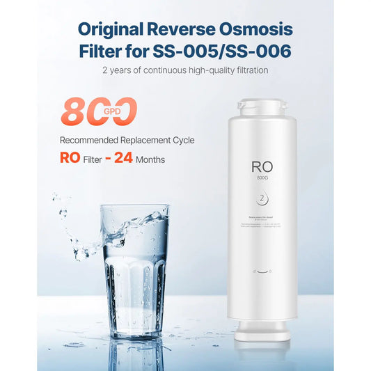 11-Stage 800 GPD Reverse Osmosis Water Filter System 24 Months Carbon Block and RO Cartridge Reduces L