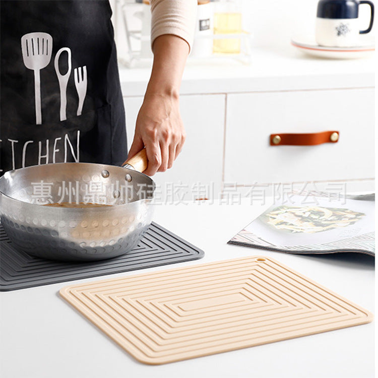Large 29cm Silicone Pot Mat Square Thickeneded Insulation Mat Anti-Slip Corrugated Kitchen Table Casserole Mat Anti-Heat