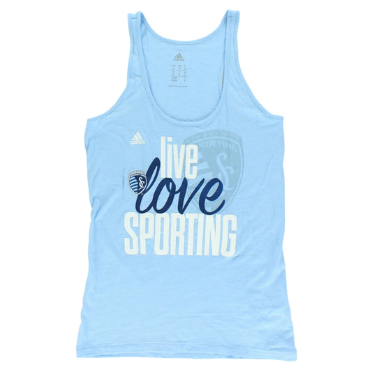 Adidas Sporting Kansas City Mls Love Womens Tank Top Color: Baby Blue/White  100% Authentic
