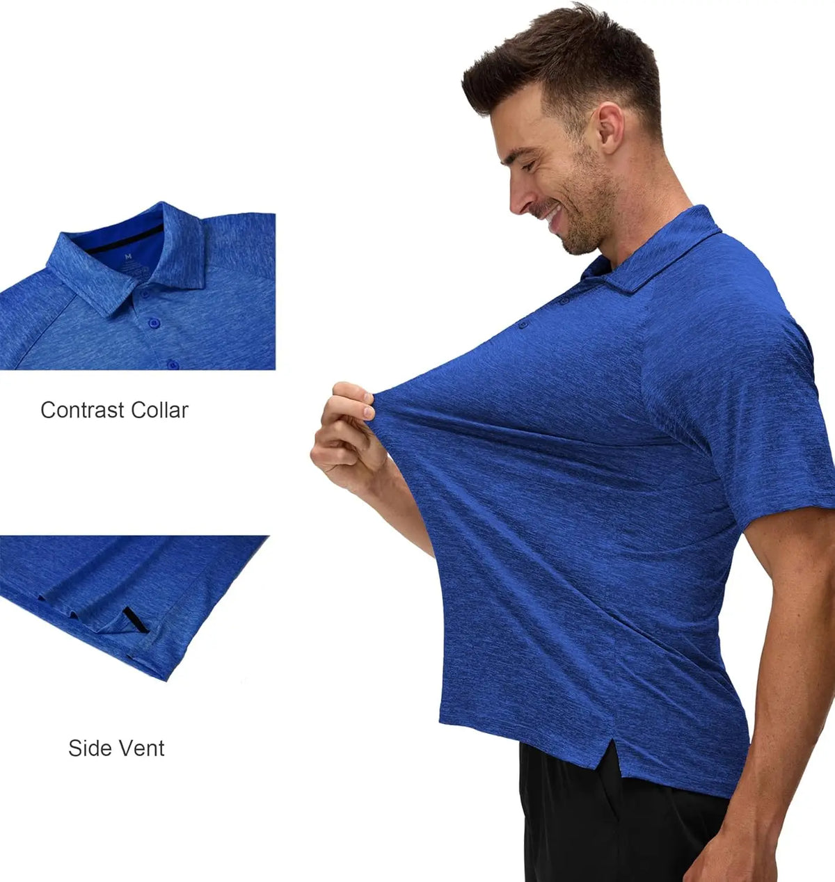 High Quality Quick Dry Moisture Wicking Golf for Shirts Men's Pocket Customized Digital Printing Short Sleeve Anti-Wrinkle
