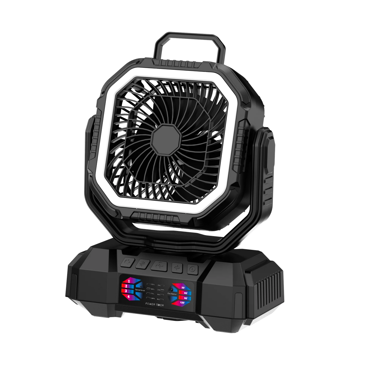 F22S 40000mAh Ventilateur Big Battery Double Motor USB Portable Camping Fan Rechargeable with Power Bank Night Light for Tent