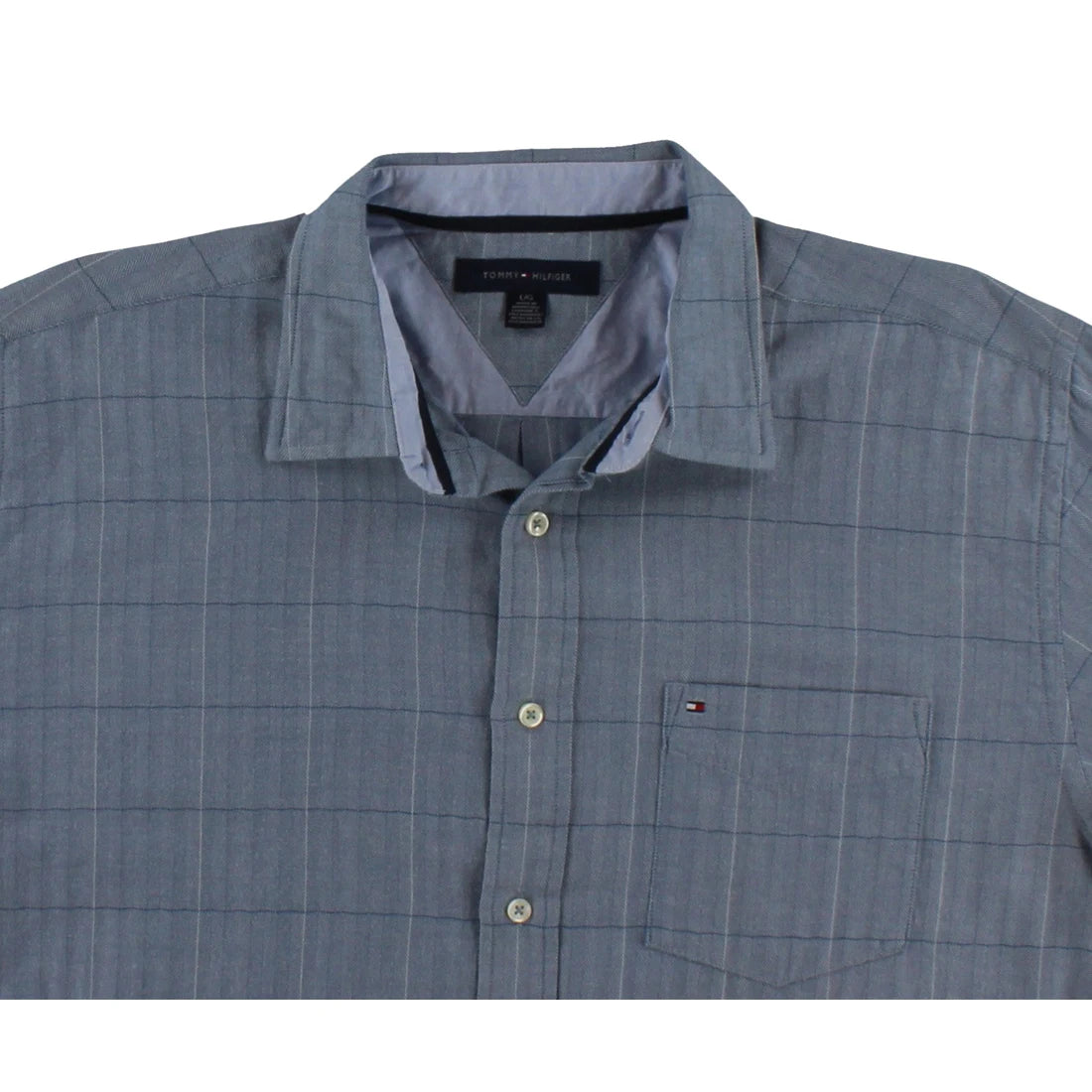 For for Men's Collar Striped Button Down Light Blue Color Blue | 100% Authentic | Made in China
