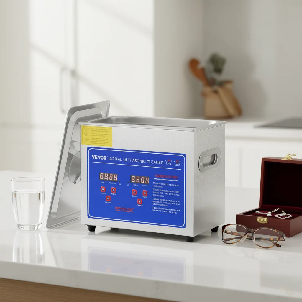 For Electric Digital 40kHz Ultrasonic Cleaner 80W 3L Stainless Steel Heated Jewelry Glasses with Timer Household Use