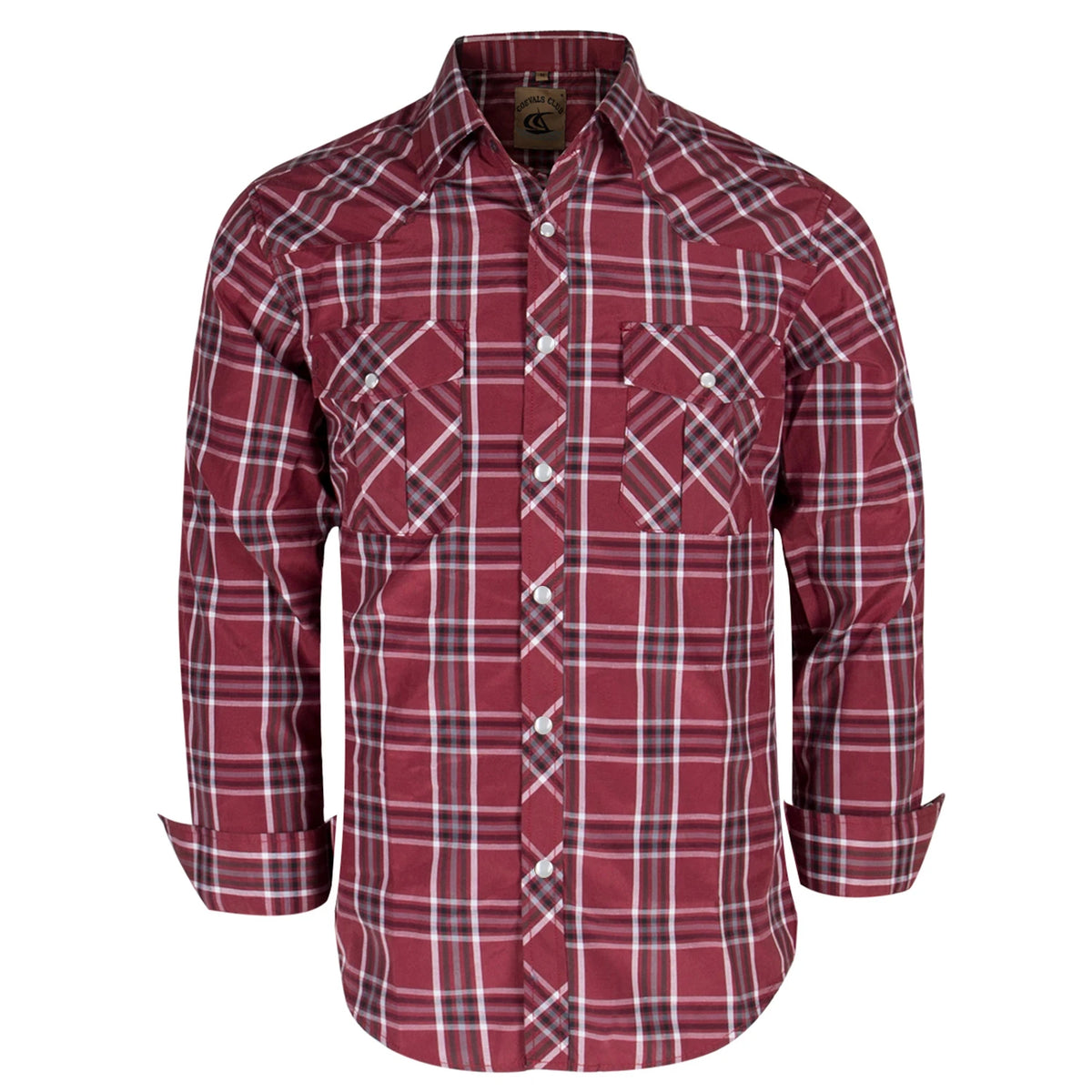 Men's Western Cowboy Long Sleeve Pearl Snap Casual Plaid Work Shirts
