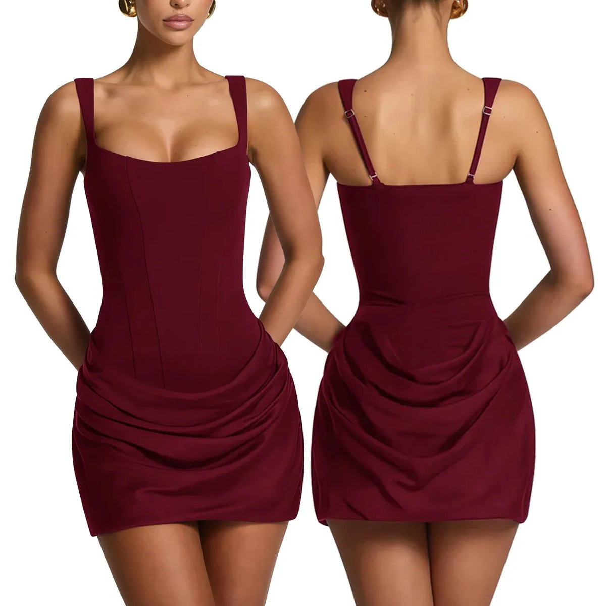 Regular Fit Pleated Solid Natural Waist Woven Mini Skirt for Minimalist All Seasons Everyday Outfits