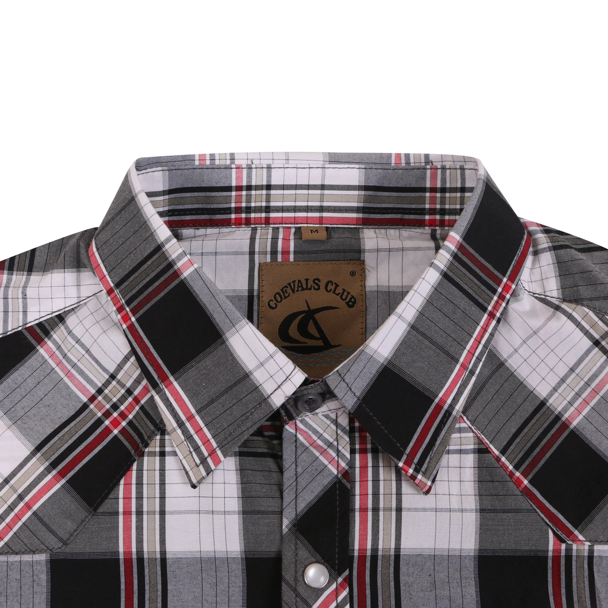Men's Western Cowboy Short Sleeve Pearl Snap Button up Casual Work Plaid Shirts