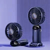 Mini Portable Fan Cute Design 3 Speed Personal Handheld fan and Desktop with Base Lightweight USB Rechargeable for Travel