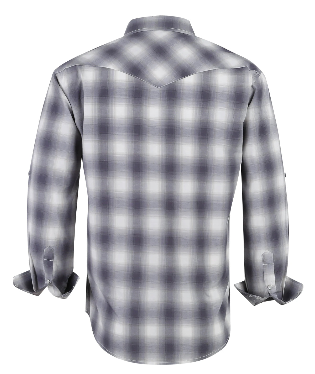 Men's Western Pearl Snap Button up Casual Cowboy Long Sleeve Two Pockets Work Plaid Shirts