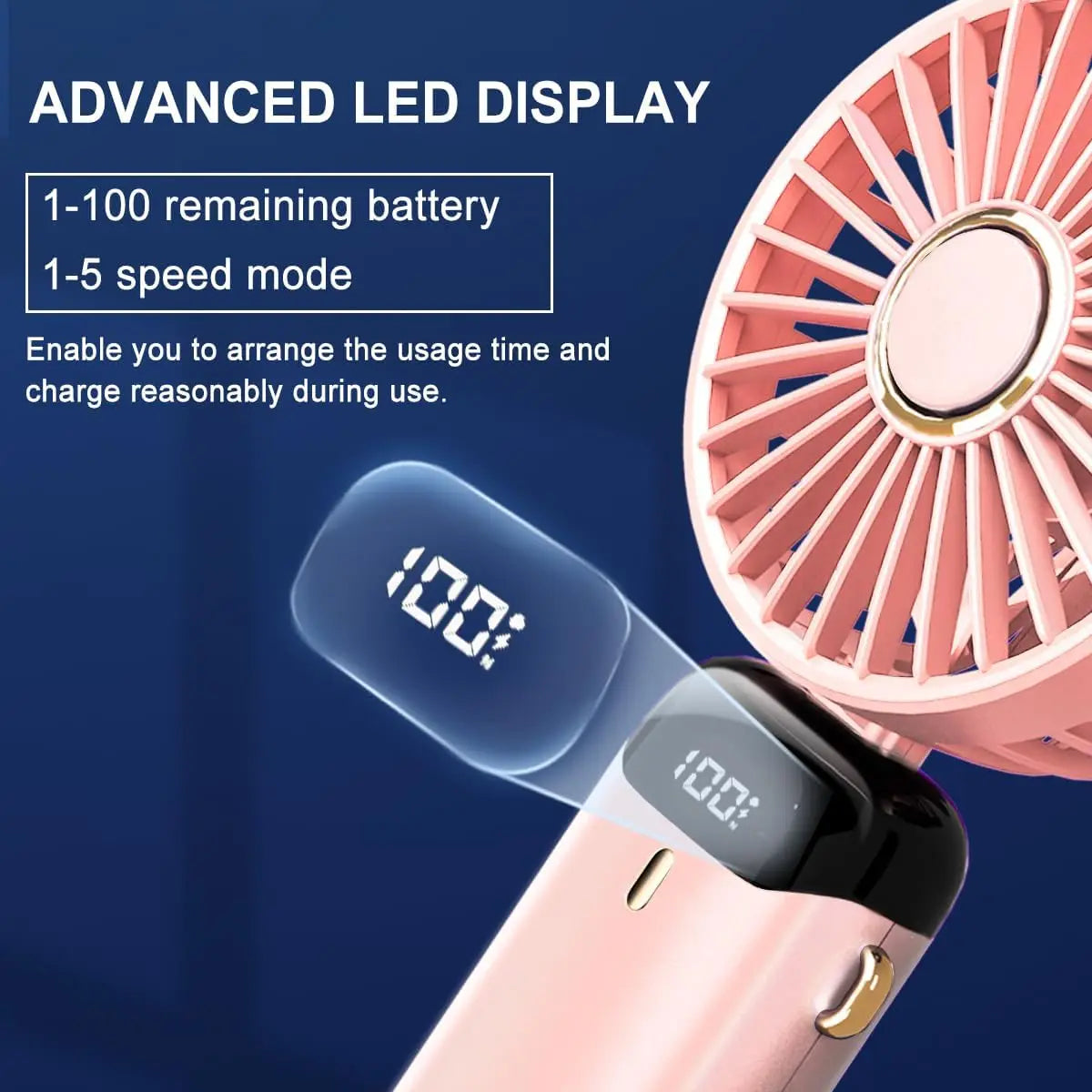 2026 New USB Handheld Fan Portable Mini Fan Charging Foldable Electric Fan for Office Student Car Outdoor Use Perfect Gift