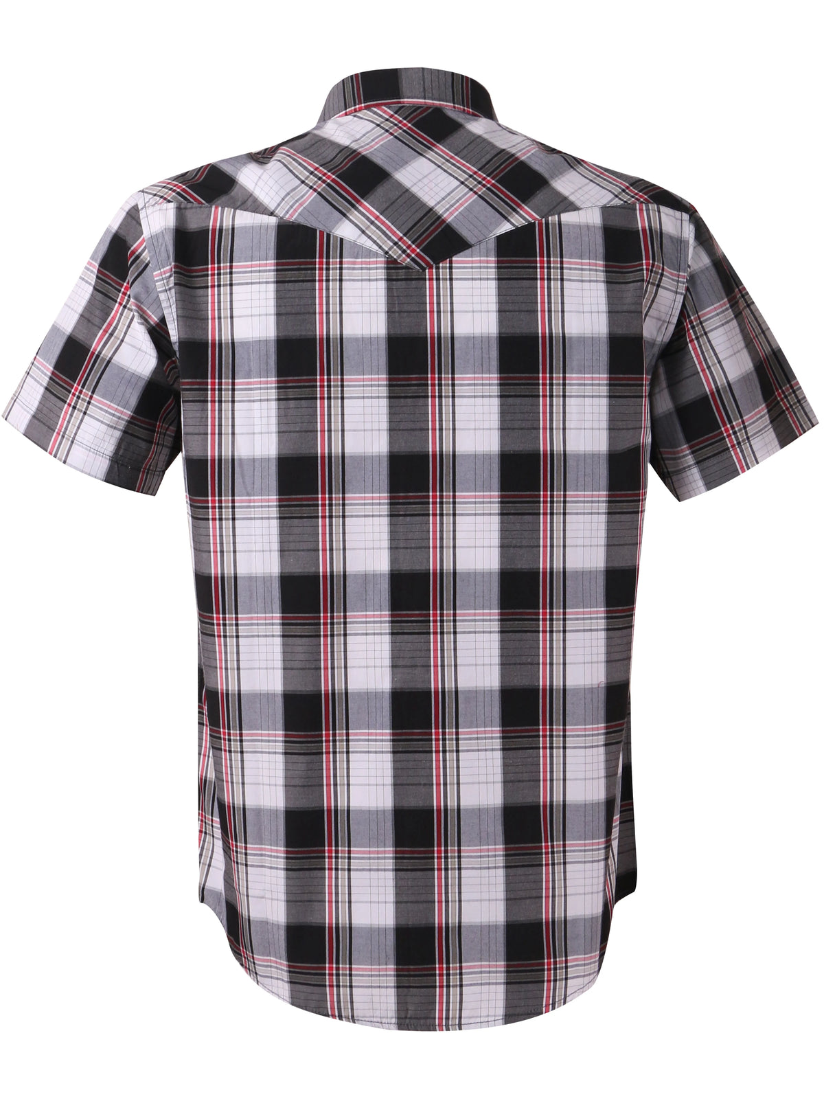 Men's Western Cowboy Short Sleeve Pearl Snap Button up Casual Work Plaid Shirts