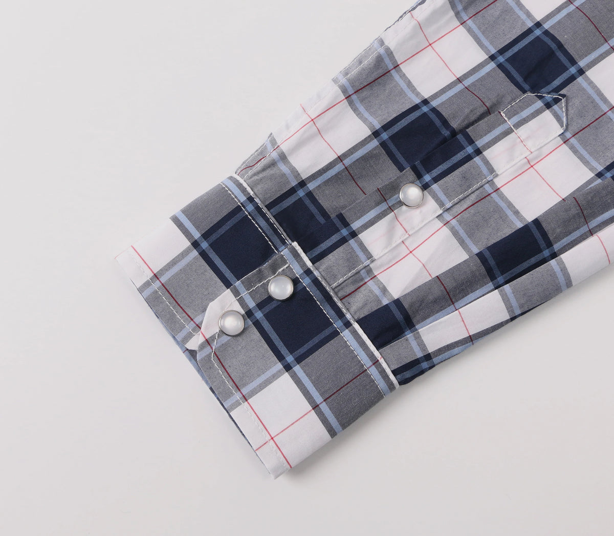 Men's Western Pearl Snap Button up Casual Cowboy Long Sleeve Two Pockets Work Plaid Shirts