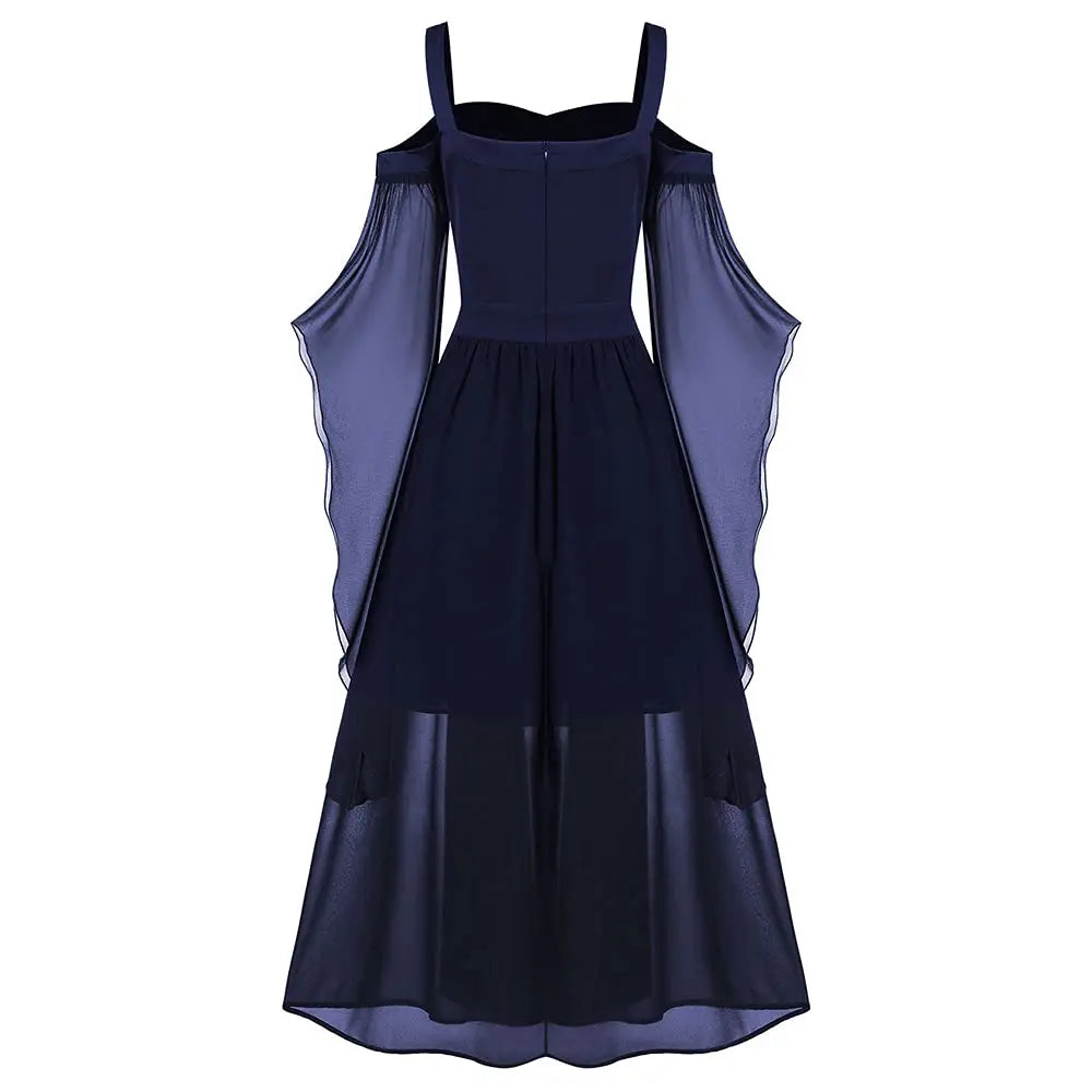 Women's Gothic Punk Style Off-the-shoulder Butterfly Sleeve Easter Cosplay Party Dress