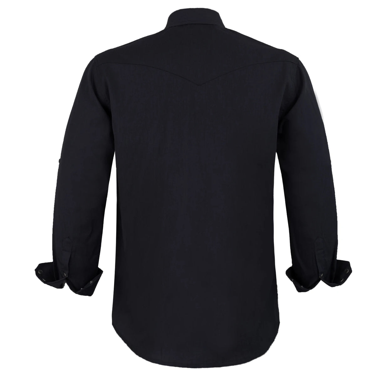 Men's Western Cowboy Long Sleeve Pearl Snap Button up Casual Work Solid Shirts