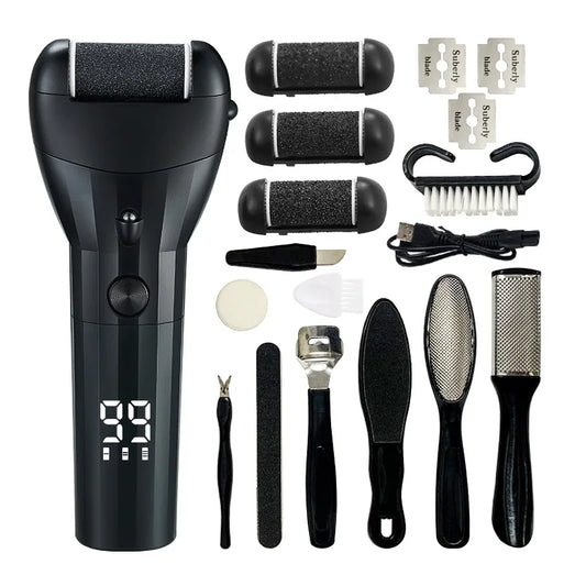 New Professional Lcd Cordless Rechargeable Foot Scrubber Dead Skin Spa Electric Foot File Nail Callus Remover for Feet