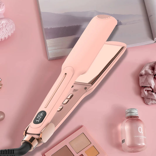Ulelay Professional Infrared Hair Curler Straightener 480F Titanium MCH Fast Heating Flat Iron Negative Ion Electric Custom