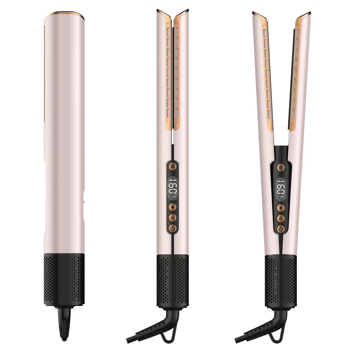 2 in 1 Multi Hair Styler Wet to Dry Fast Airflow Hair Straightener LED Display Electric Ceramic Plate for Household Use HT01