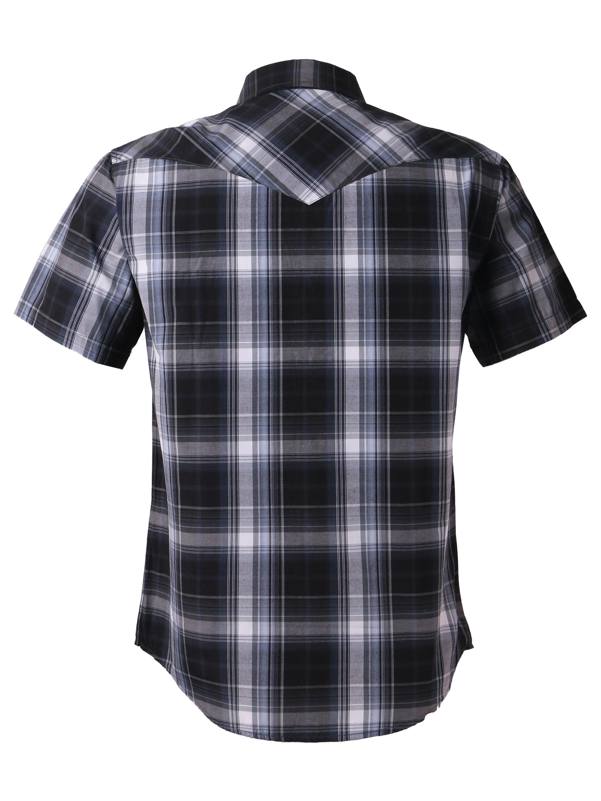 Men's Western Cowboy Short Sleeve Pearl Snap Button up Casual Work Plaid Shirts