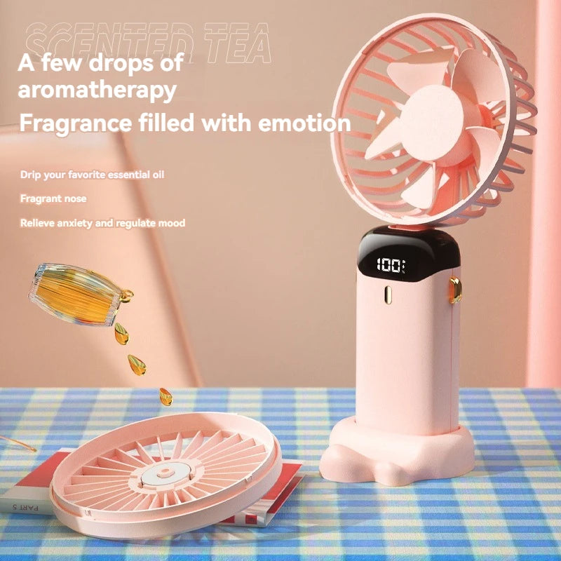 2026 New USB Handheld Fan Portable Mini Fan Charging Foldable Electric Fan for Office Student Car Outdoor Use Perfect Gift