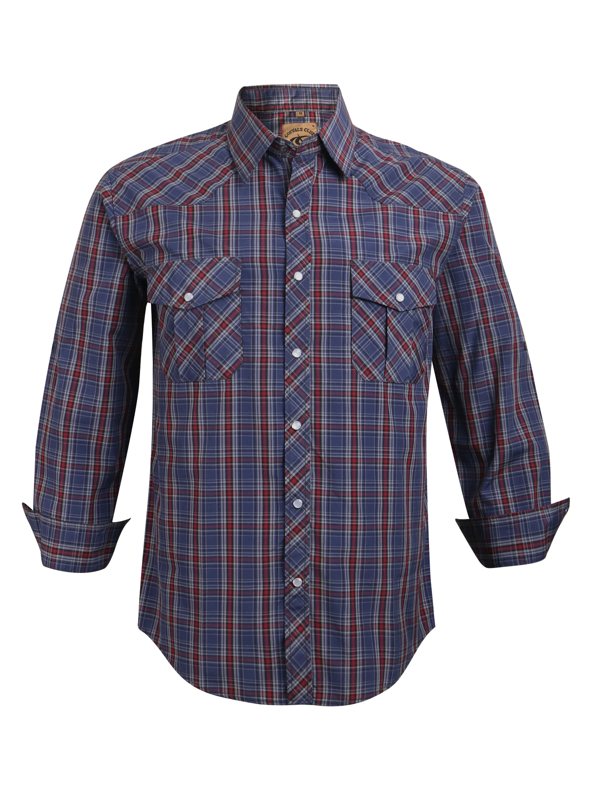 Men's Western Cowboy Long Sleeve Pearl Snap Casual Plaid Work Shirts