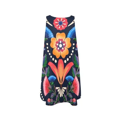 USA Stock Manufacturer 220g Sleeveless A-Line Pocket Dress Casual Summer Breathable Washable Natural Waist Daywear