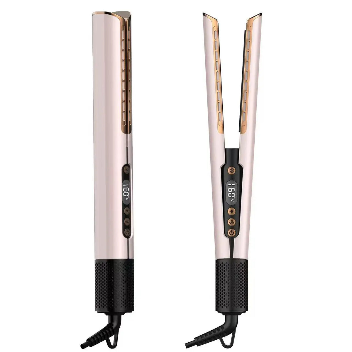 2 in 1 Multi Hair Styler Wet to Dry Fast Airflow Hair Straightener LED Display Electric Ceramic Plate for Household Use HT01