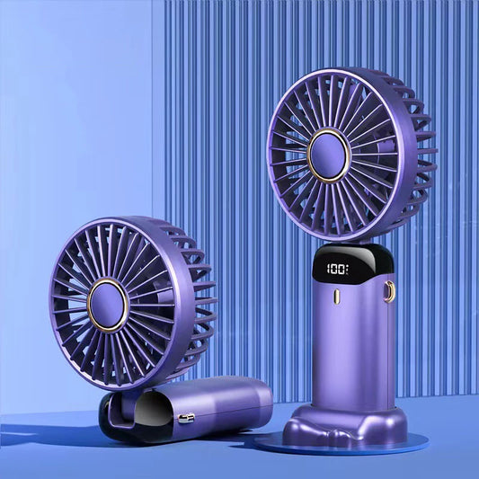 Mini Portable Fan Cute Design 3 Speed Personal Handheld fan and Desktop with Base Lightweight USB Rechargeable for Travel
