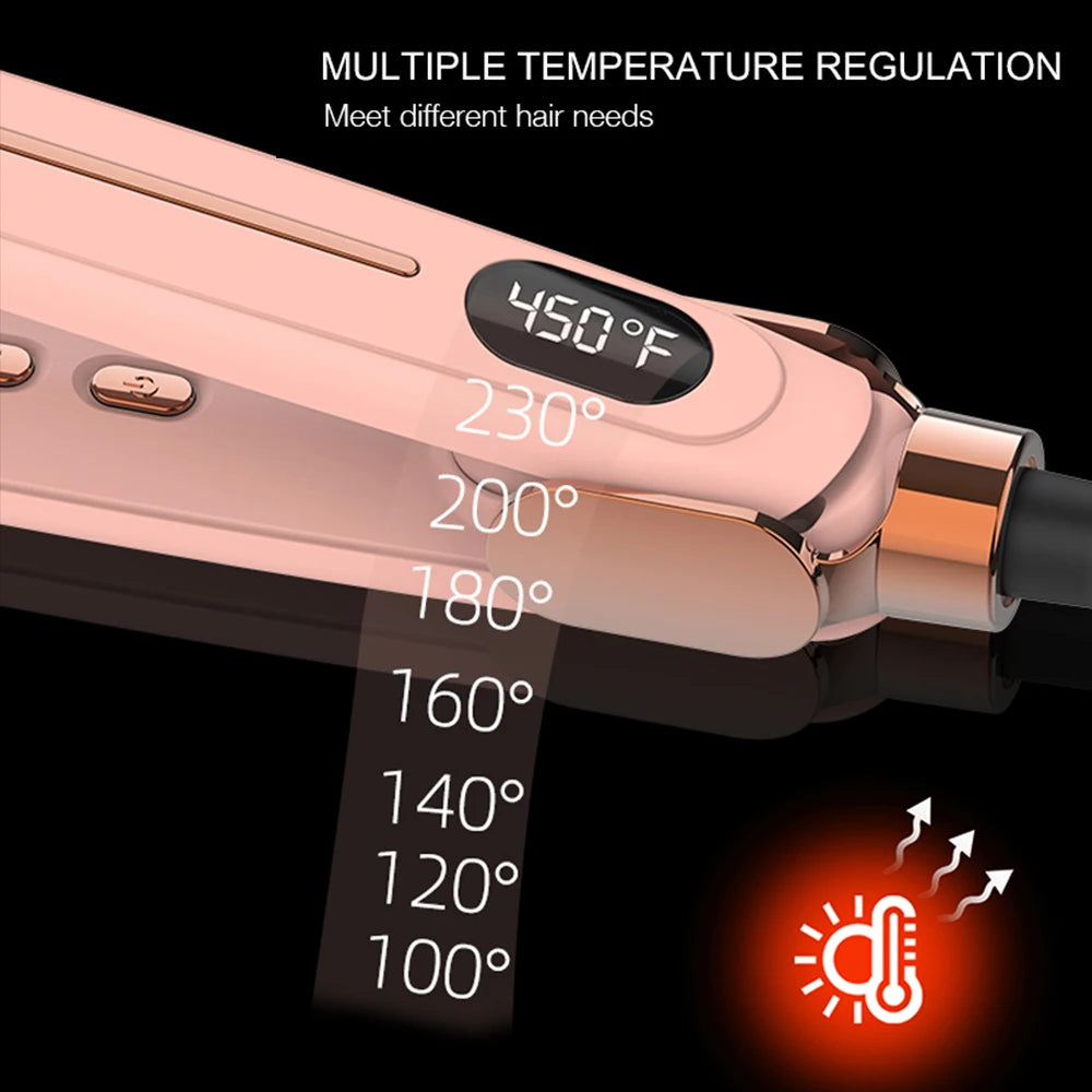Ulelay Professional Infrared Hair Curler Straightener 480F Titanium MCH Fast Heating Flat Iron Negative Ion Electric Custom