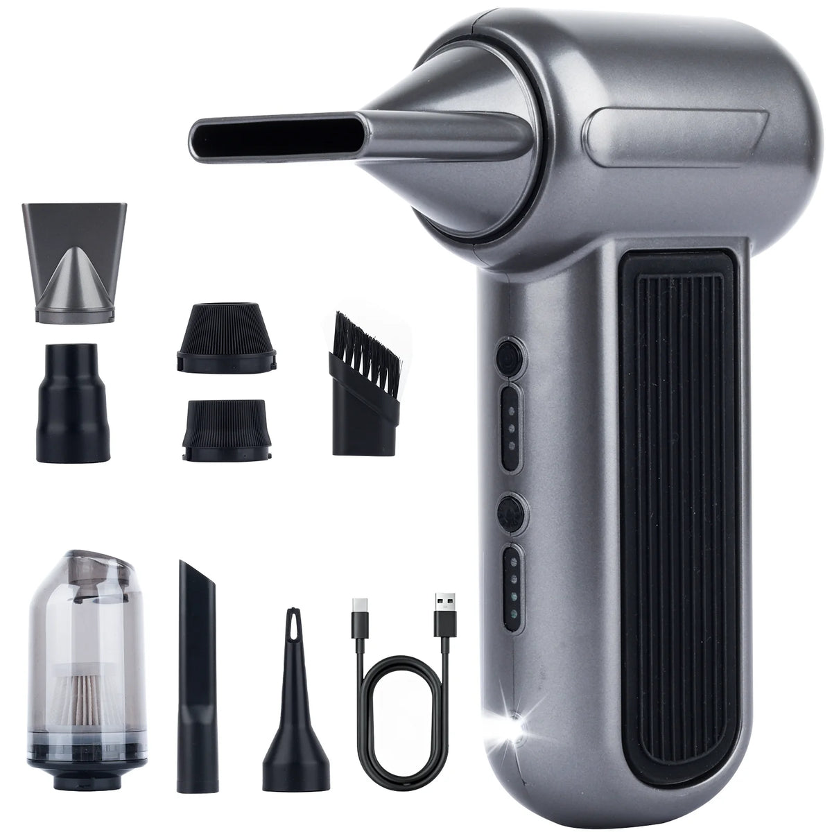 Turbo Jet Fan Blower Violent Fan Compressed Air Duster Car Vacuum Cleaner for Car Home Home 52m/s Wind Speed 2000mah*2 Battery