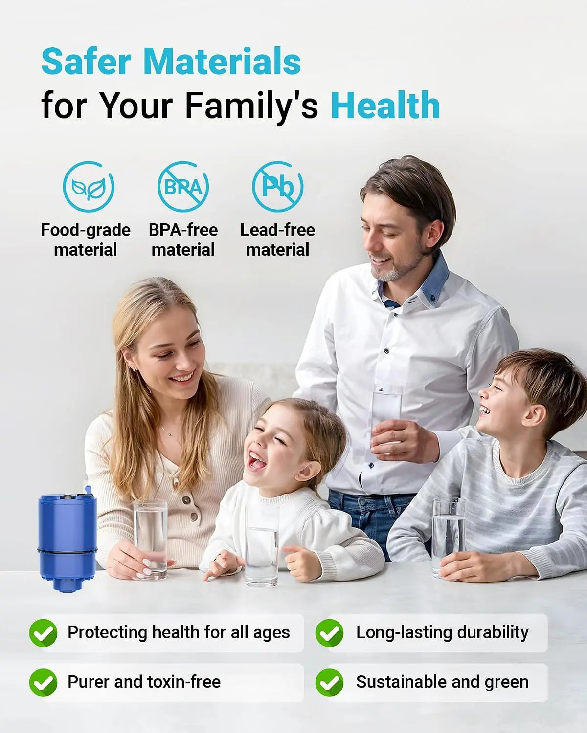 CF08A NSF Certified Carbon Block Filter Replacement 6-Pack for Faucet Systems with 97.2% Chlorine Reduction
