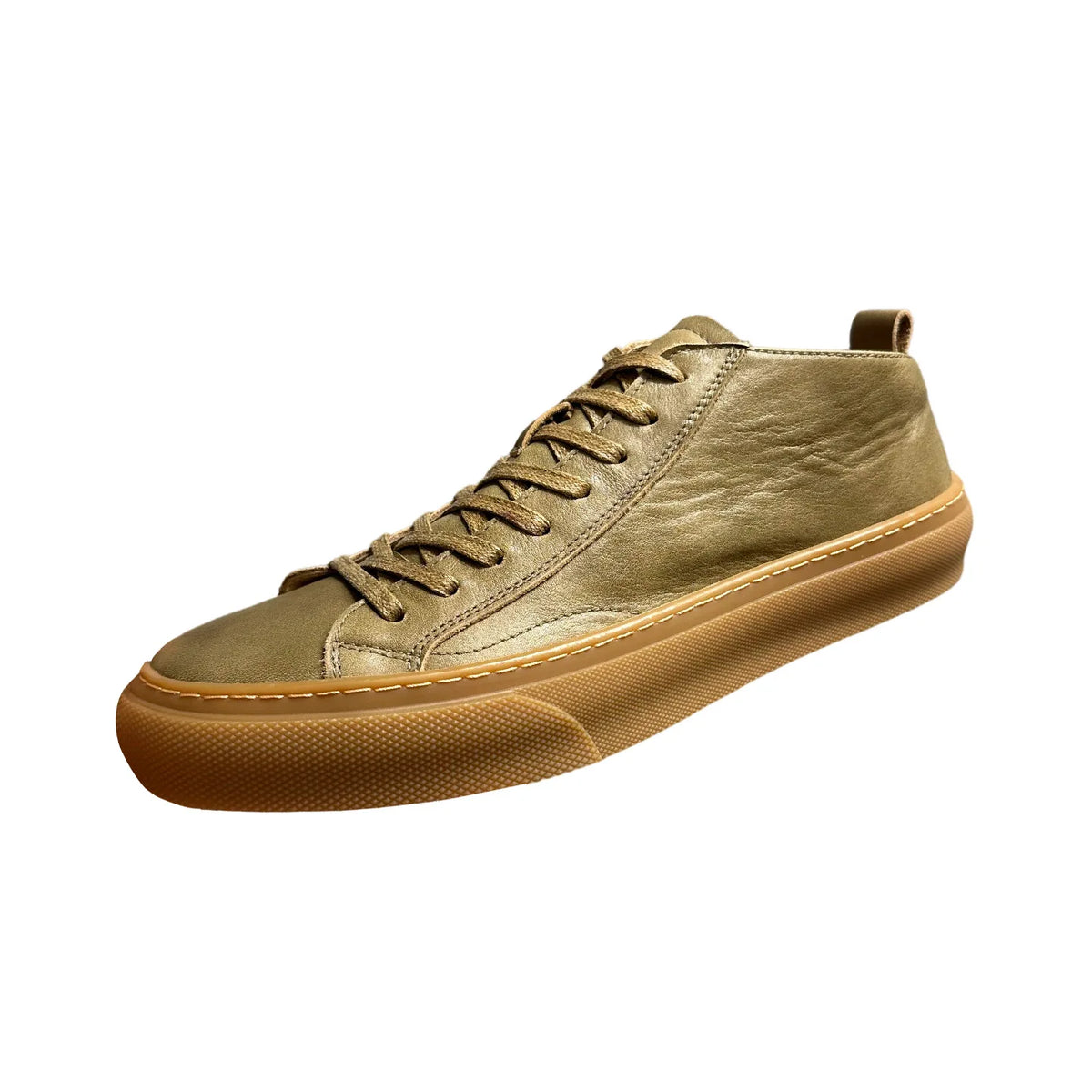 Genuine Leather High-Top Round Toe Durable Lightweight Breathable Warm Casual Sneakers Men Solid Color Autumn Winter 2025