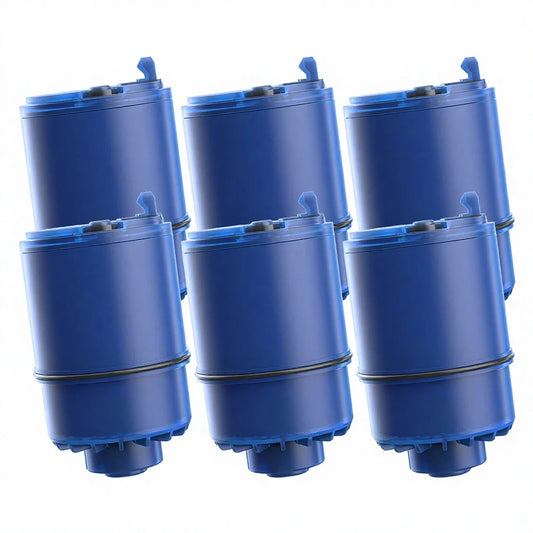 CF08A NSF Certified Carbon Block Filter Replacement 6-Pack for Faucet Systems with 97.2% Chlorine Reduction