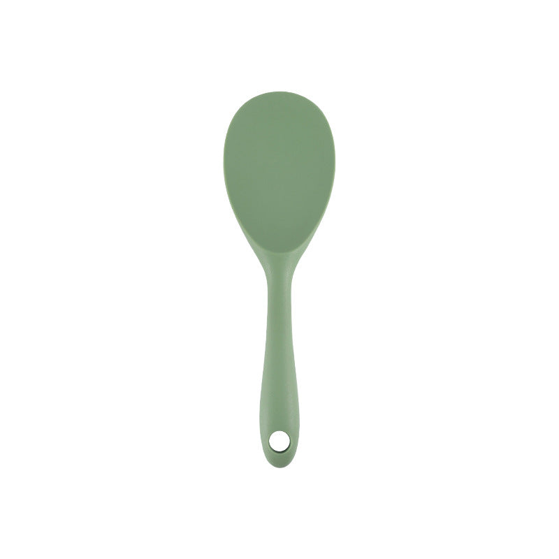Acura Green Silicone Kitchenware Non-stick Cookware with Spade and Spoon Set Easy to Clean Kitchen Silicone Heat-resistant Kitchenware Five-piece Set