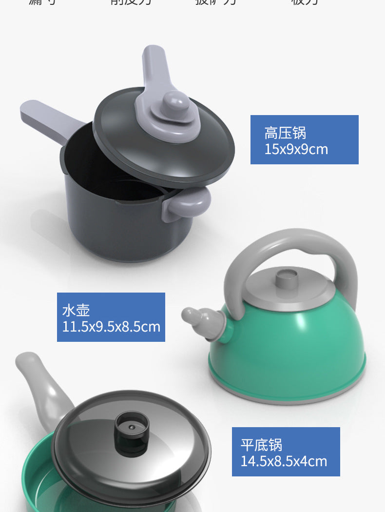 [Cross-border Exclusive] Simulation Kitchenette Cooking Kitchenware suit Fruit Chicing Music Cooking Induction Cooker to play house
