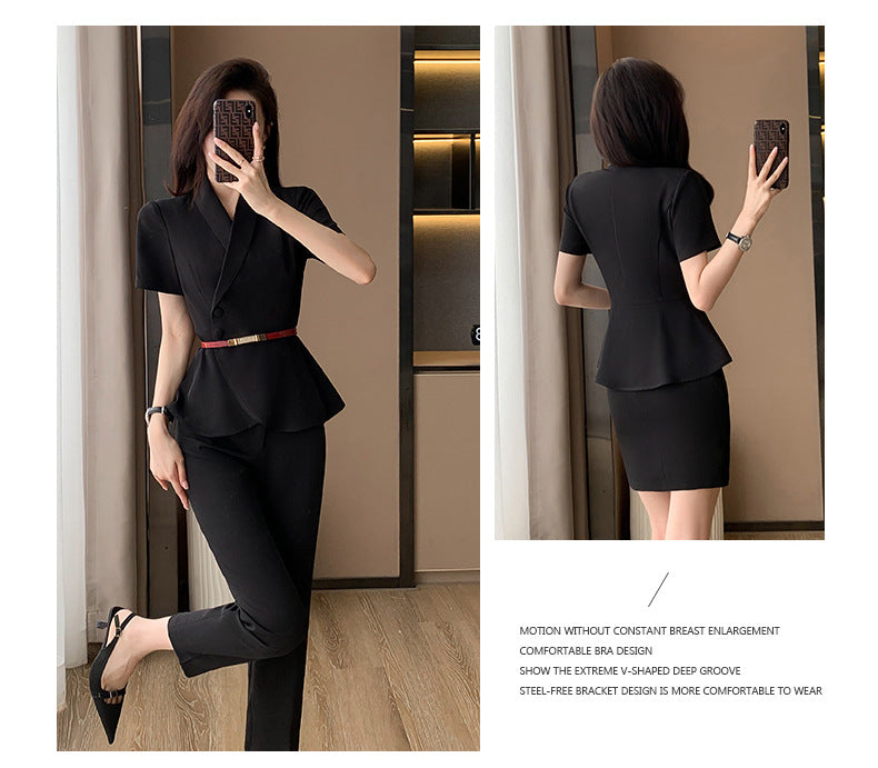 Professional Suit Women's Summer Thin Beautician High-end Beauty Salon Work Clothes Jewelry Store Tooling Formal Suit