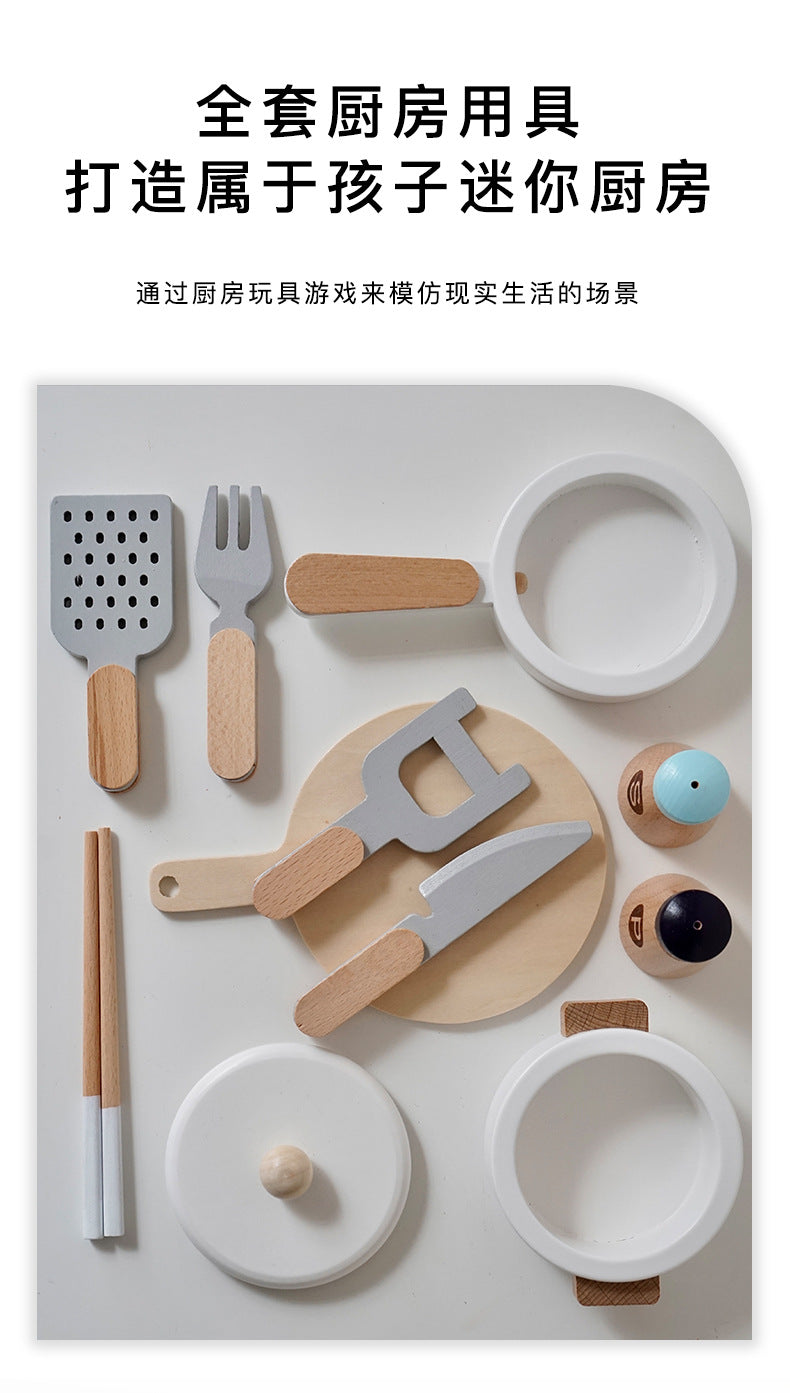 Export Nordic children's simulation food solid wood toys kitchen kitchenware magnet fruit and vegetable cutting toys
