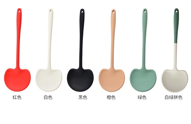New Silicone Spatula for Home Use, Non-Stick, High-Temperature Resistant Kitchen Utensil, Soup Spoon, Mushroom Stir-Fry Spatula, Frying Spoon, Kitchen Tool