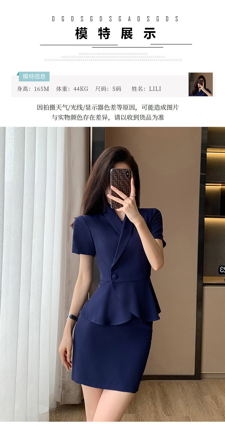 Professional Suit Women's Summer Thin Beautician High-end Beauty Salon Work Clothes Jewelry Store Tooling Formal Suit