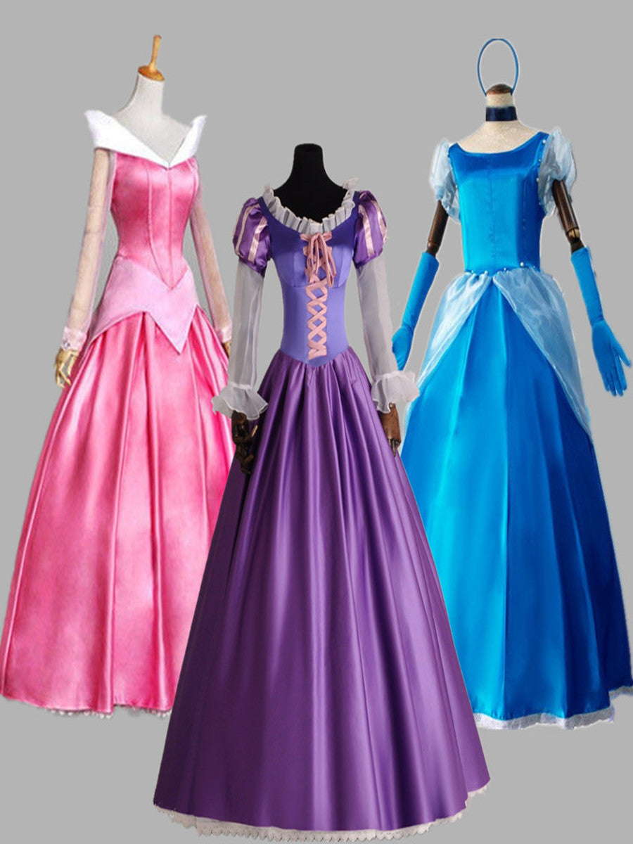 Halloween Adult Fairy Tale Cinderella Cinderella Long Dress Sleeping Beauty Le Pei Long Hair Princess Dress Stage Performance Costume
