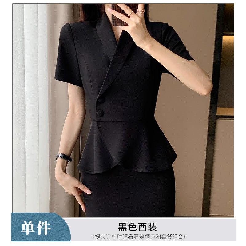 Professional Suit Women's Summer Thin Beautician High-end Beauty Salon Work Clothes Jewelry Store Tooling Formal Suit