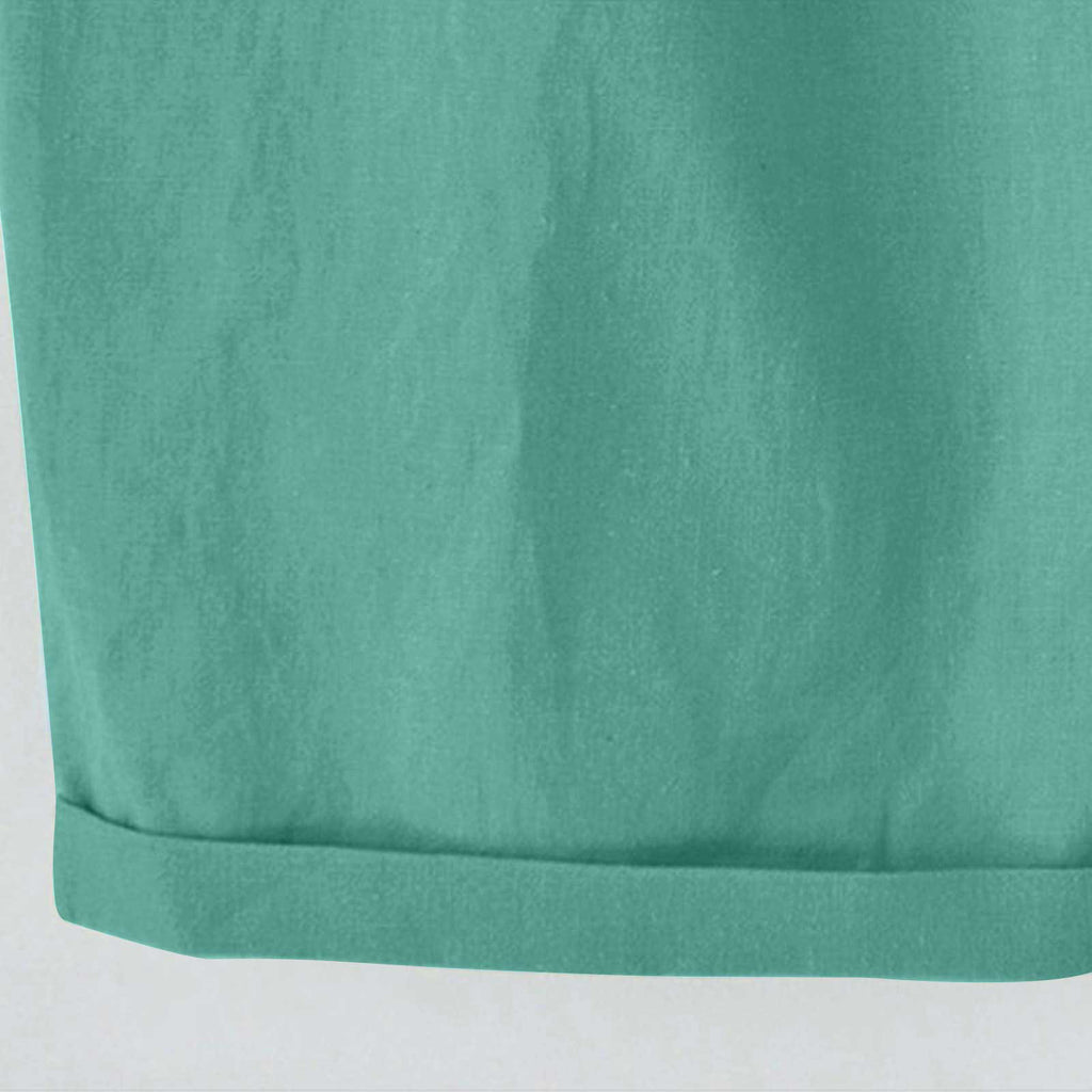 Cross-border European and American women's clothing Amazon independent station women's cotton and linen solid color pocket tether cropped pants casual pants in stock