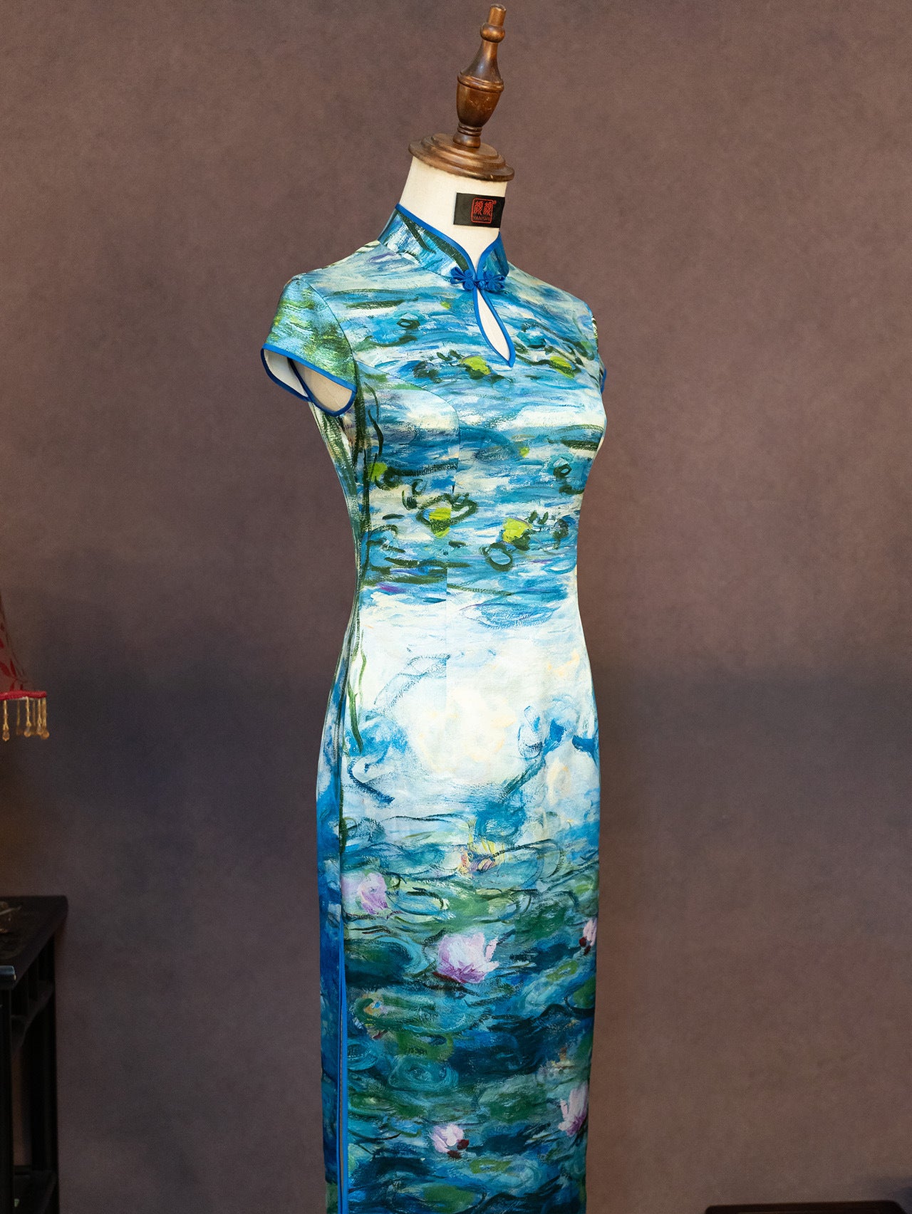 Hand-Painted Original Silk Cheongsam by Yan Yan, Sleeping Beauty Cheongsam, Elegant Silk Cheongsam, Personalized Customization