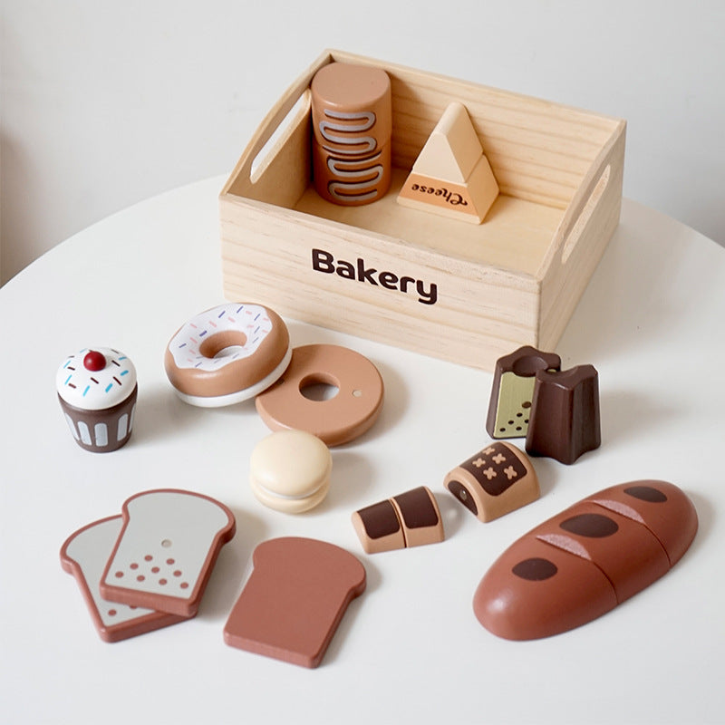 Export Nordic children's simulation food solid wood toys kitchen kitchenware magnet fruit and vegetable cutting toys