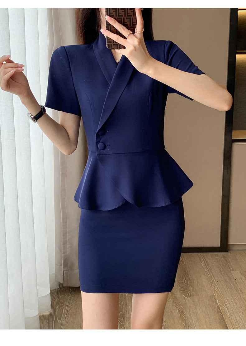Professional Suit Women's Summer Thin Beautician High-end Beauty Salon Work Clothes Jewelry Store Tooling Formal Suit