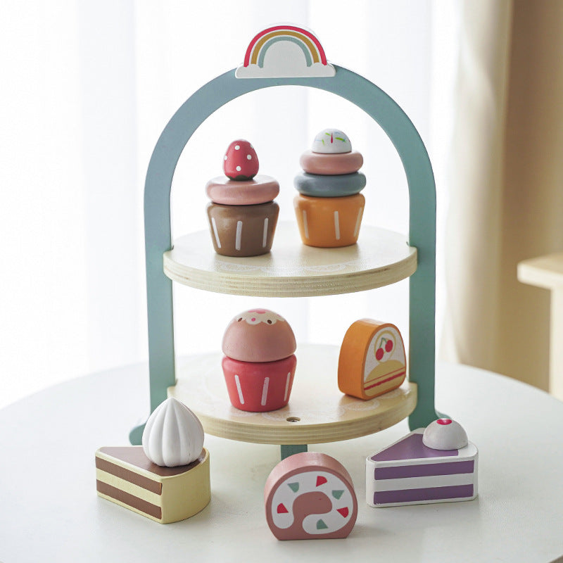 Cross-border New Products Wooden Children's Play-house Simulation Kitchen Toy Set Cooking Rice Cooking Kindergarten Interactive Toys