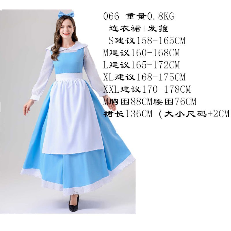 Halloween Adult Fairy Tale Cinderella Cinderella Long Dress Sleeping Beauty Le Pei Long Hair Princess Dress Stage Performance Costume