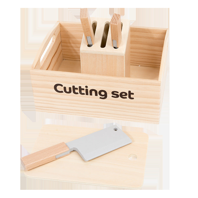Export Nordic children's simulation food solid wood toys kitchen kitchenware magnet fruit and vegetable cutting toys