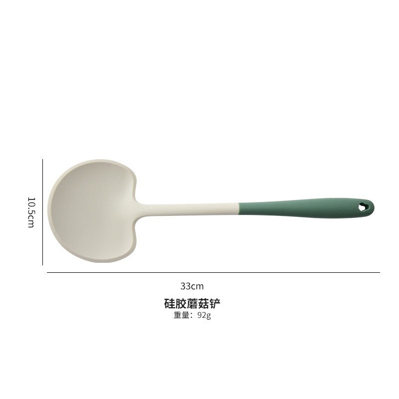 New Silicone Spatula for Home Use, Non-Stick, High-Temperature Resistant Kitchen Utensil, Soup Spoon, Mushroom Stir-Fry Spatula, Frying Spoon, Kitchen Tool