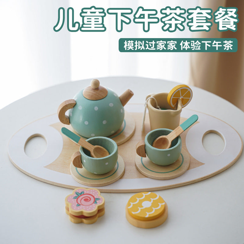 Cross-border New Products Wooden Children's Play-house Simulation Kitchen Toy Set Cooking Rice Cooking Kindergarten Interactive Toys