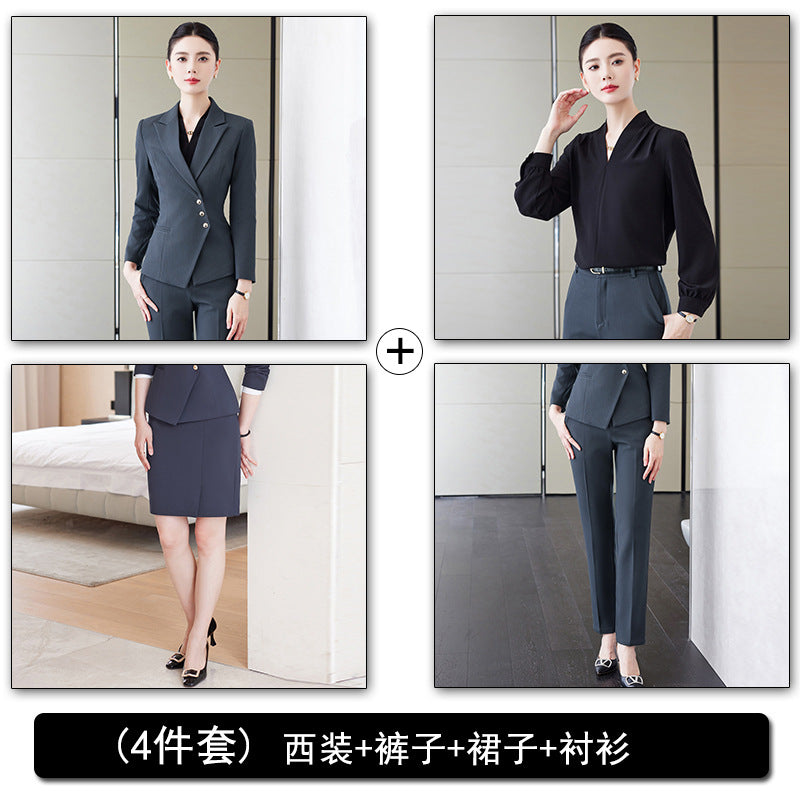 Professional Suit Pants for Women, Autumn Jewelry Store Front Desk Reception Work Uniform, Medical Beauty Club, Beauty Salon Secretary Workwear