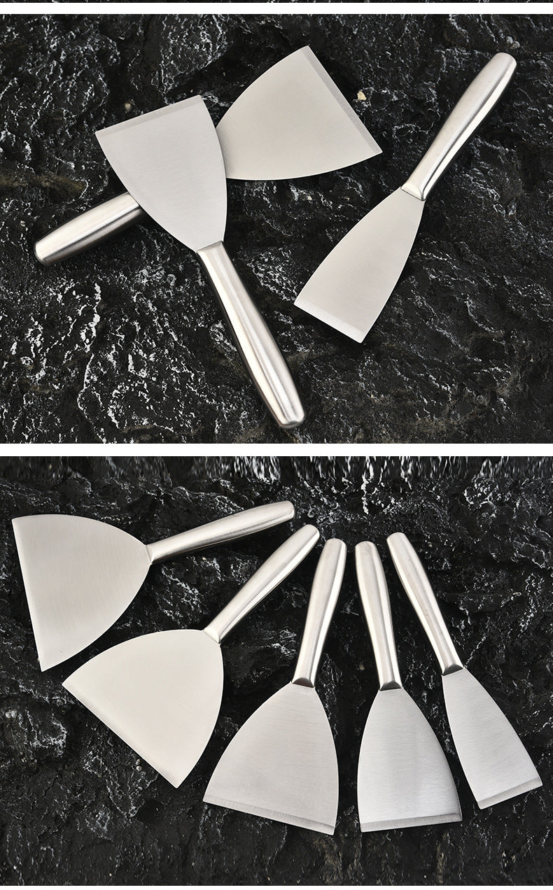 in stock Kitchen Japanese Cuisine Shovel Fried Steak Steak Grilled Shovel Stainless Steel Hollow Handle Pot Shovel Fried Teppanyaki Shovel